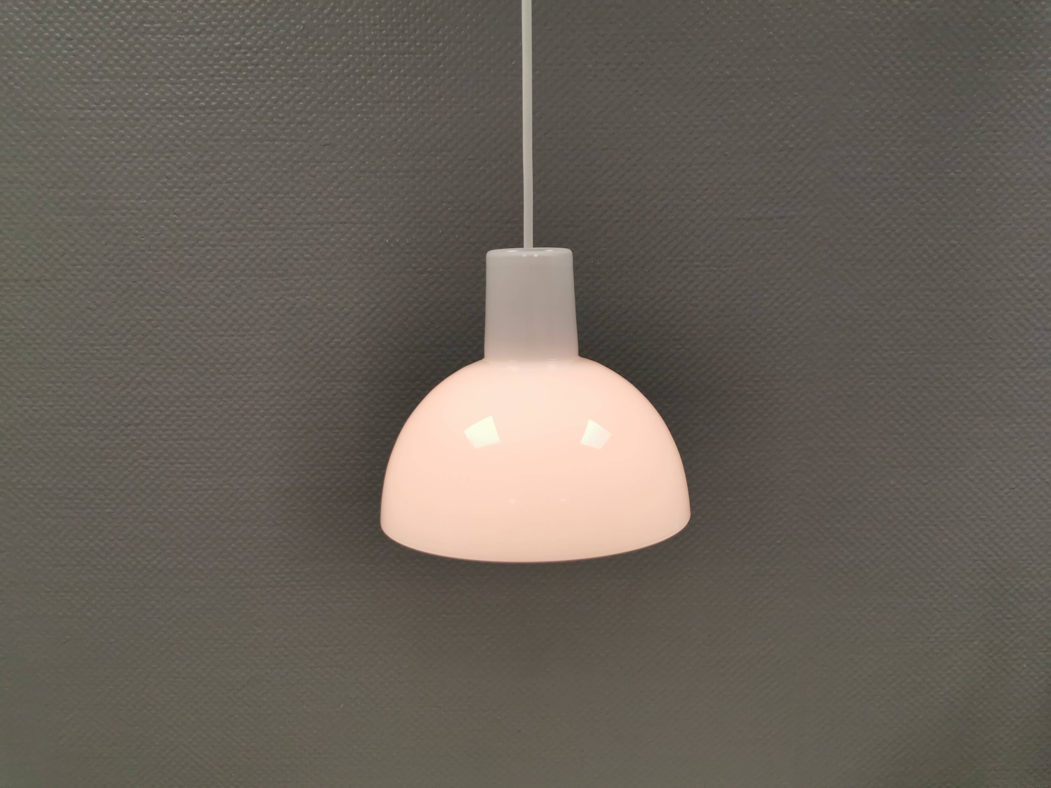 Hanging lamp produced at Holmegaard glass factory for Royal Copenhagen