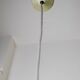 Vintage aluminum ceiling lamp in purple and green, Memphis/postmodern zigzag striped cable, bold pop-art pendant