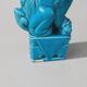 Pair of blue Fô dogs - glazed ceramic - Chinese blue - Mid 20th century