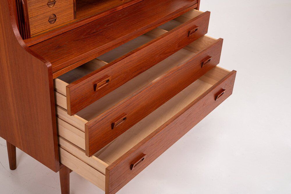 Danish teak bookcase by Johannes Sorth for Nexø, 1960s