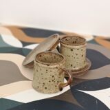 Set de 6 tasses expresso en grés rocaille modele japon