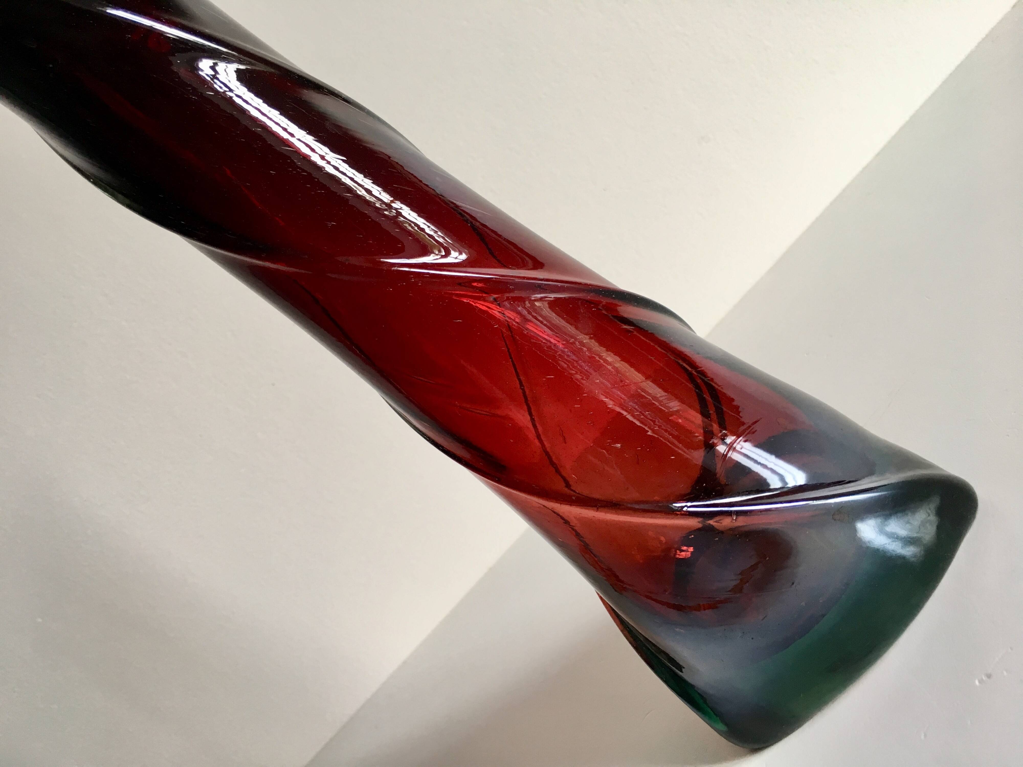 Modernist art deco crystal vase