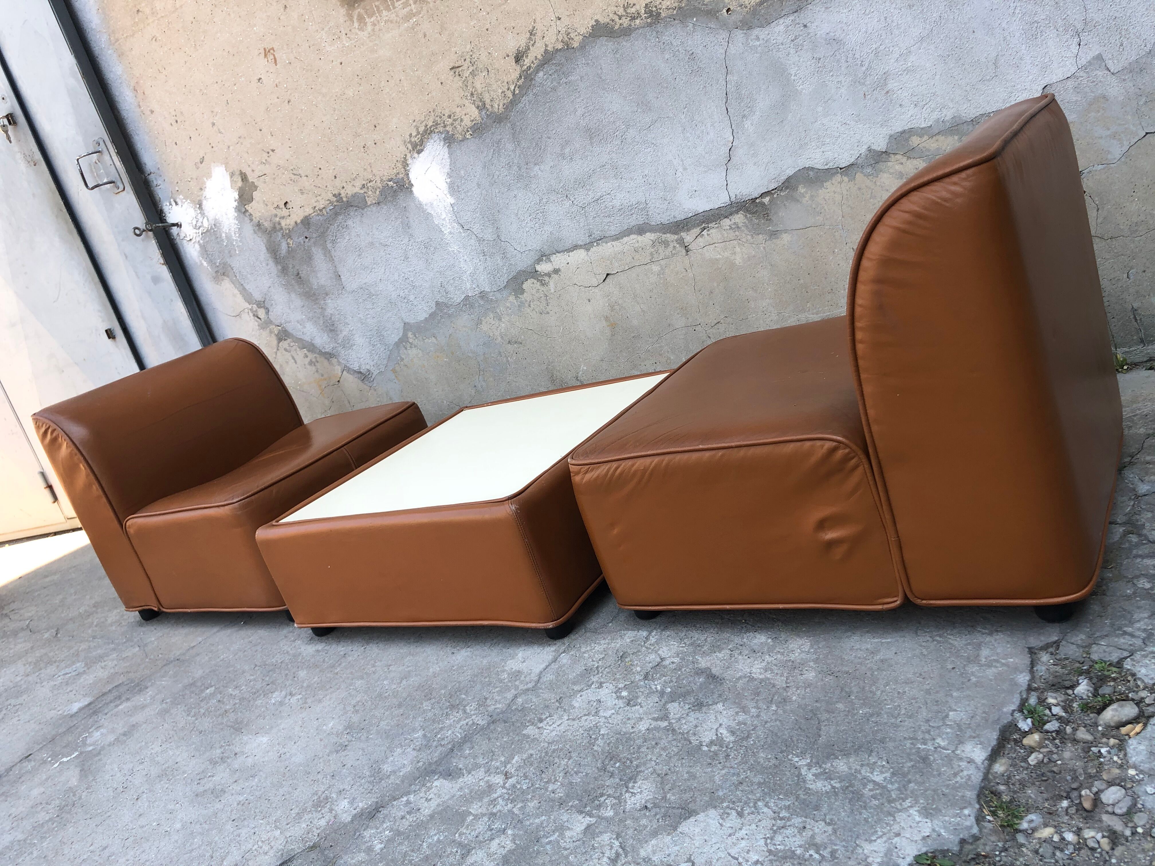 Armchairs and coffee table 1970