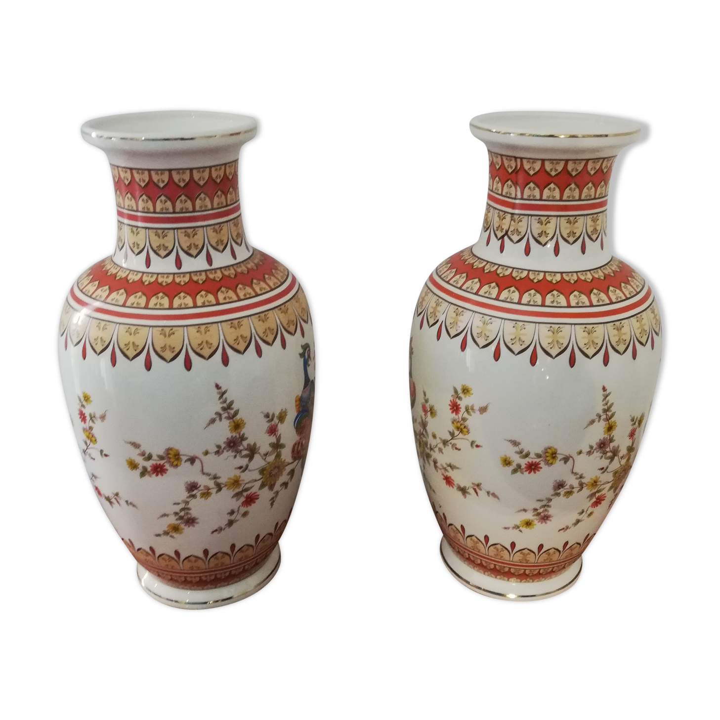 Pair of Japonising porcelain vases from Limoges