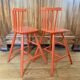 Vintage solid wood high chairs in Western style for children.