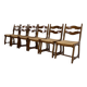 Set of 6 1950s chairs in wood and straw