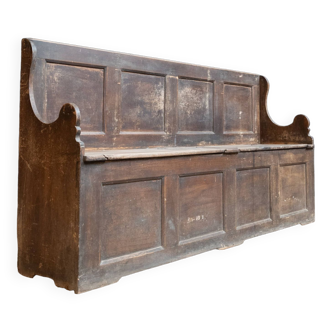 Walnut bench / chest, 19th