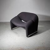 Artifort Groovy model F598 chair by Pierre Paulin upholstered with charcoal bouclé