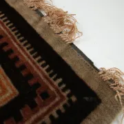 Art deco velour rug with fringes – 1930s, 142 x 91 cm