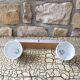 Vintage double metal and porcelain sconce