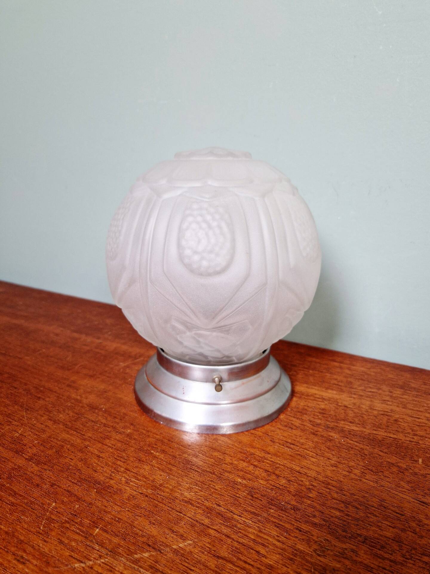 Art Deco ceiling light in frosted pressed glass, 1930