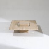 Table basse carrée Saturne en travertin, 1980s