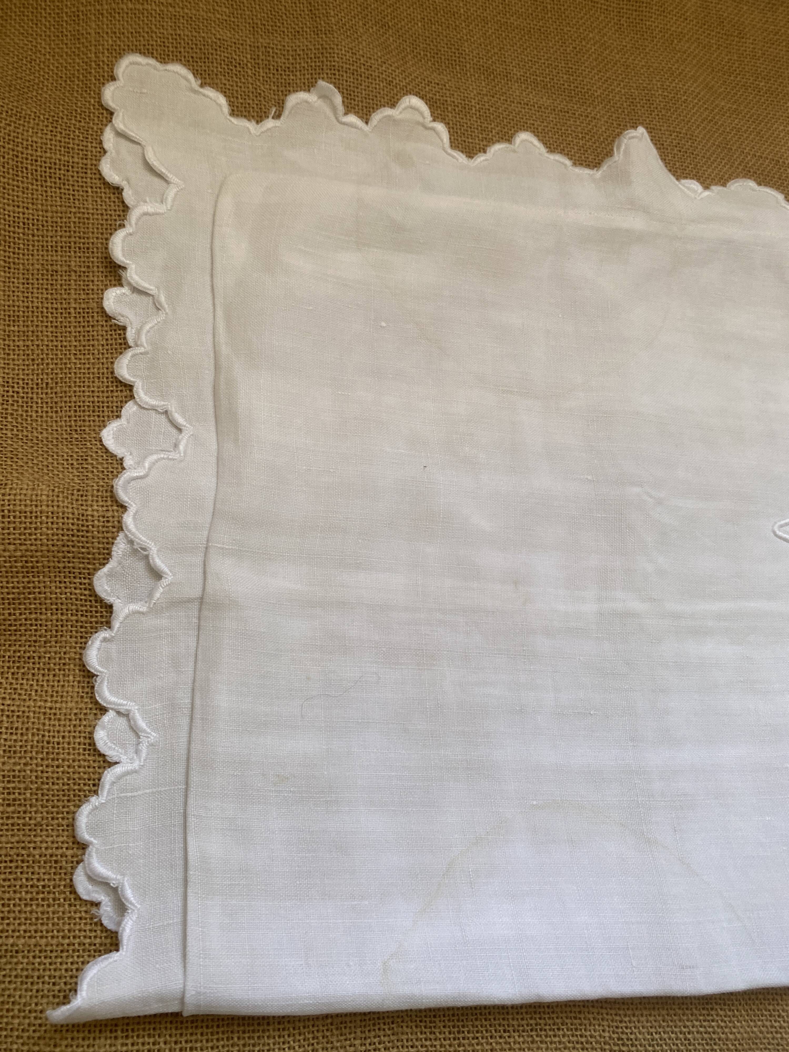 Taie monogramme FB en lin