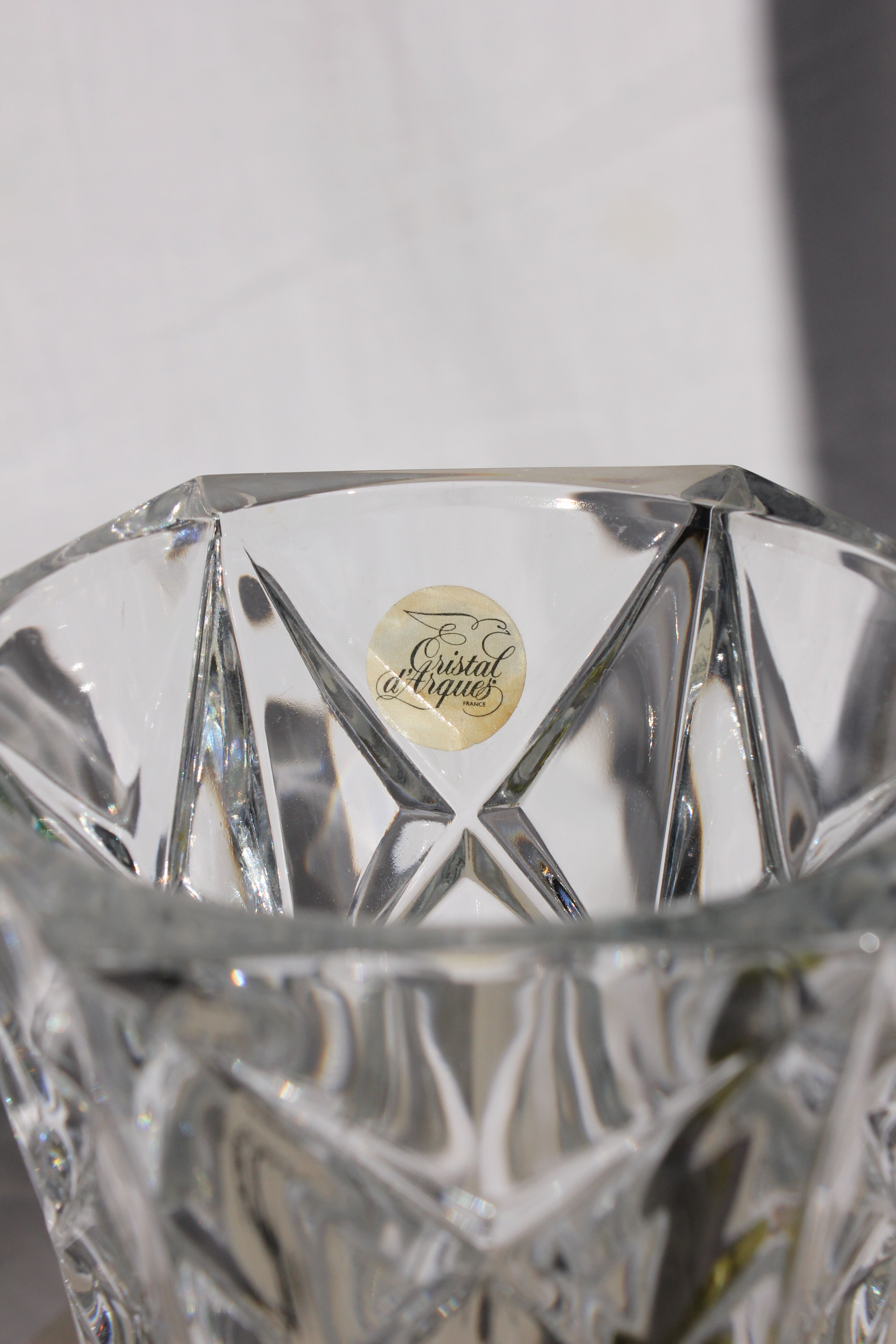 Vintage crystal vase from Arques 70s