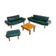 Complete living room sofa with Scandinavian design teak leather Komfort Danish