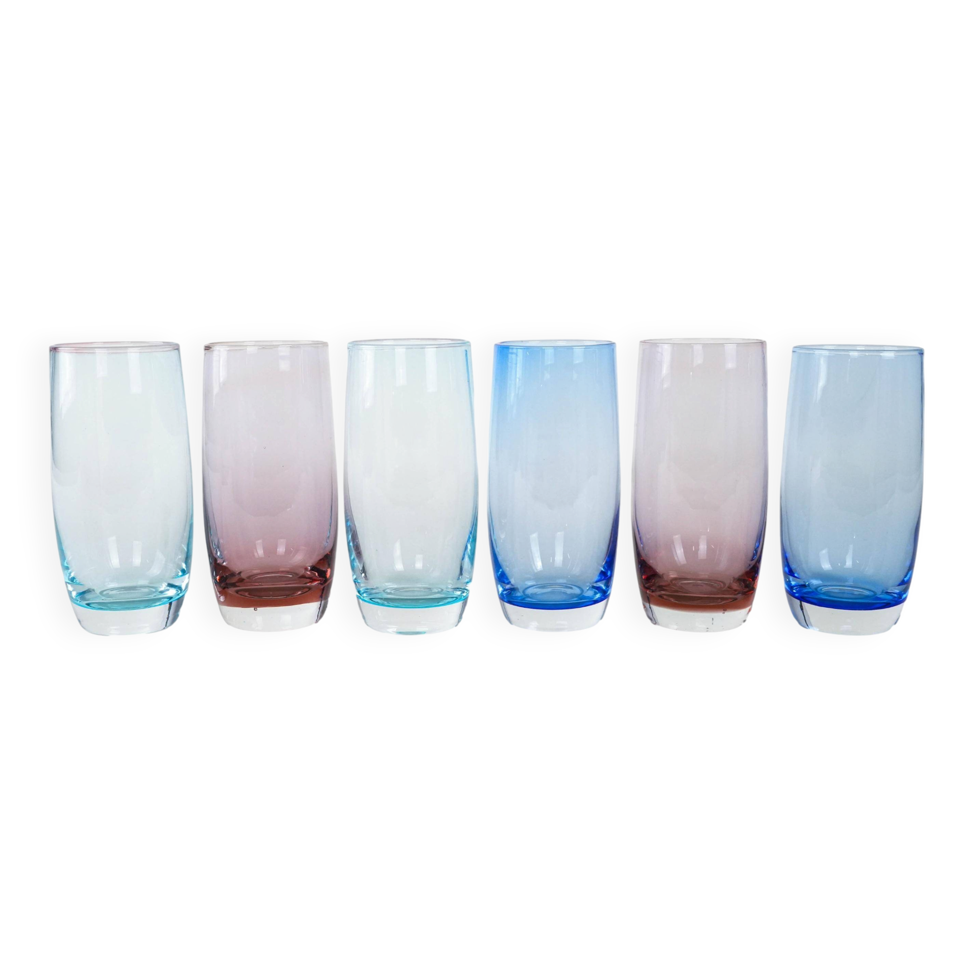 Set of colourful glasses, Italian design, 1980s, production: Italy