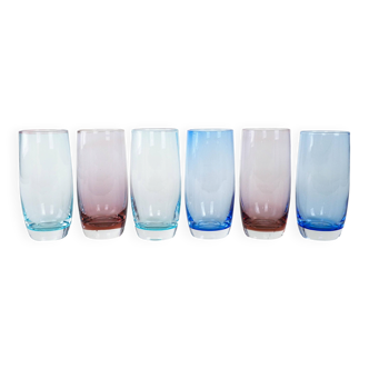 Set of colourful glasses, Italian design, 1980s, production: Italy