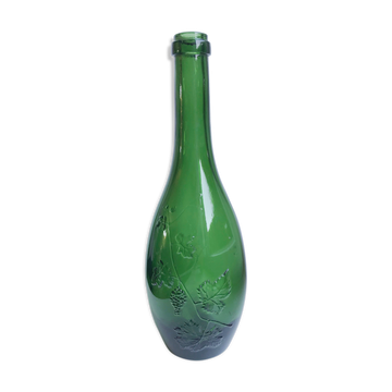 Bouteille en verre vert italien années 70