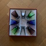 Colored liqueur glasses