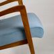 Vintage blue grey velvet lounge chair, 1970s