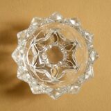 Pair of moulded glass candlesticks