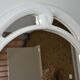 White mirror in 90s Art Deco style