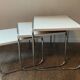Trio of vintage nesting tables in Formica and chrome metal