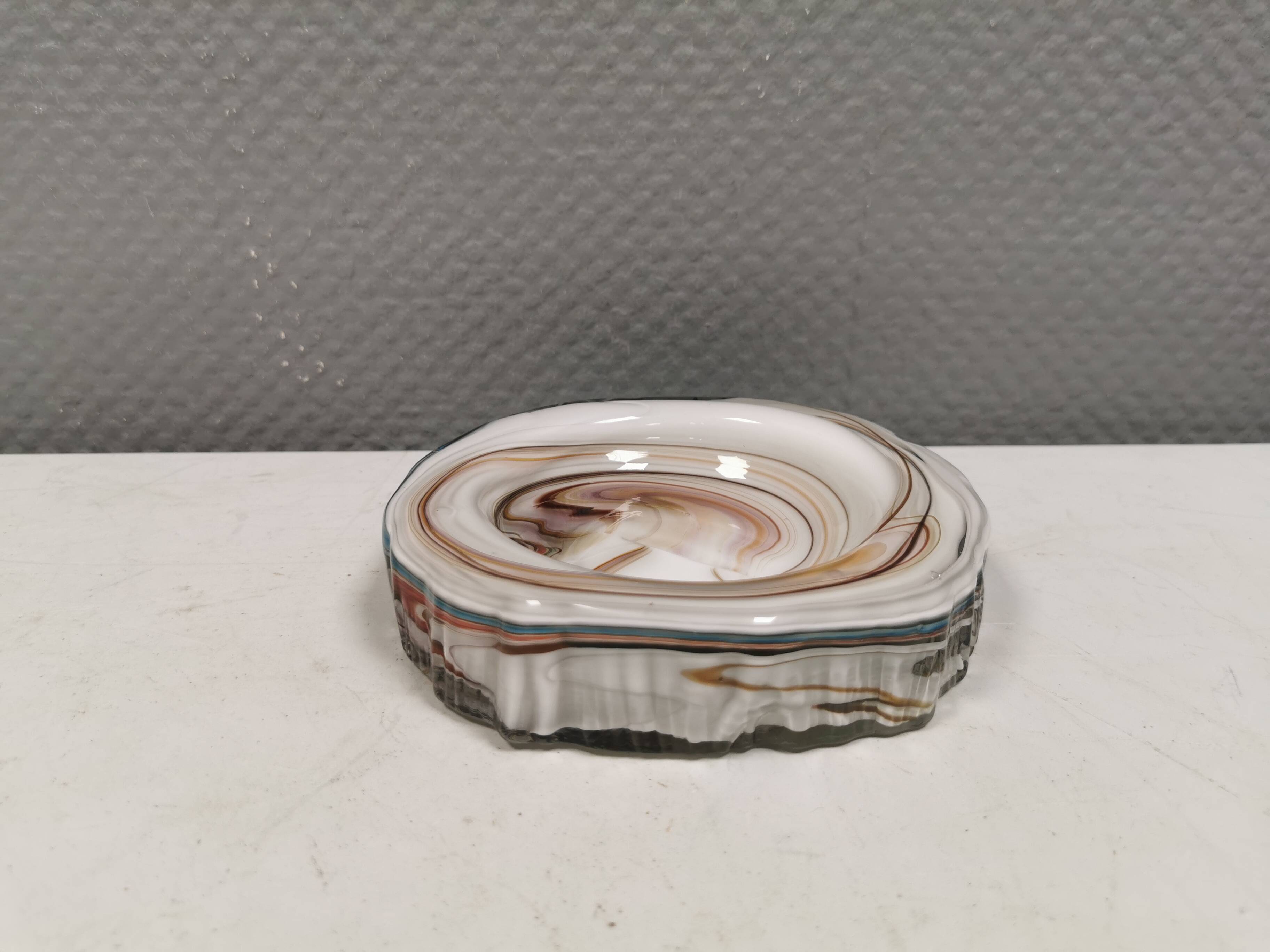 Rare glass art / ashtray by Michael Bang for Holmegaard Denmark 1968