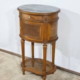 Small Beech Drum Table, Louis XVI style – 1920