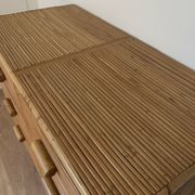 3-drawer rattan/bamboo chest of drawers attributed to Adrien Audoux and Frida Minnet. Circa 1950