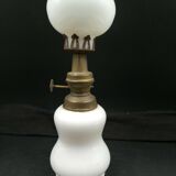 Oil lamp in white opaline