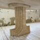 Travertine dining table 1970 Italy Tobia Scarpa