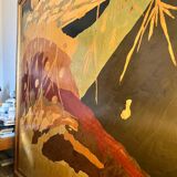 Art Deco headboard in wood and marquetry