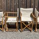 4 mid-century safari folding chairs