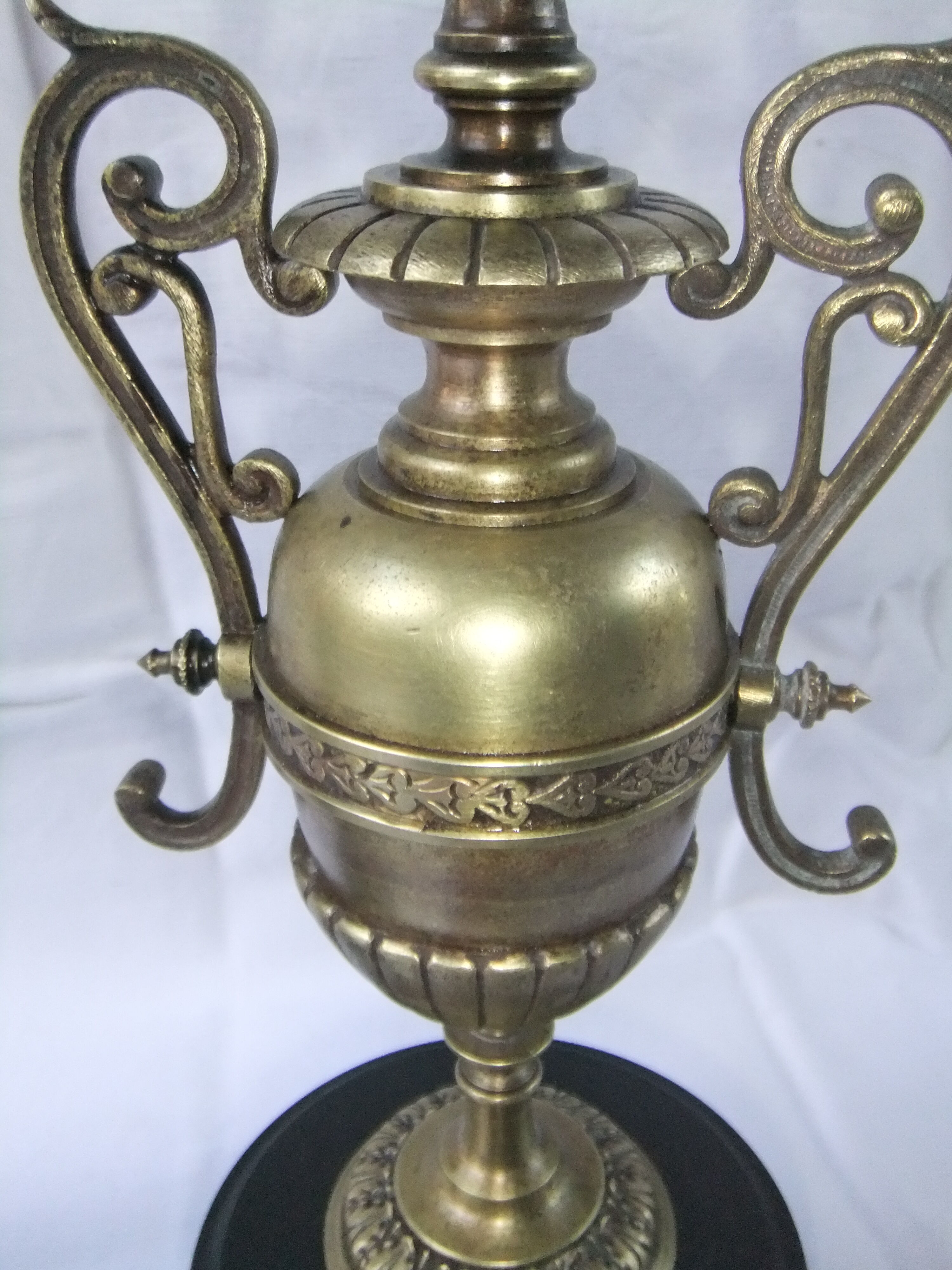 Pair of bronze Napoleon III marble candelabra with mantelpiece decoration