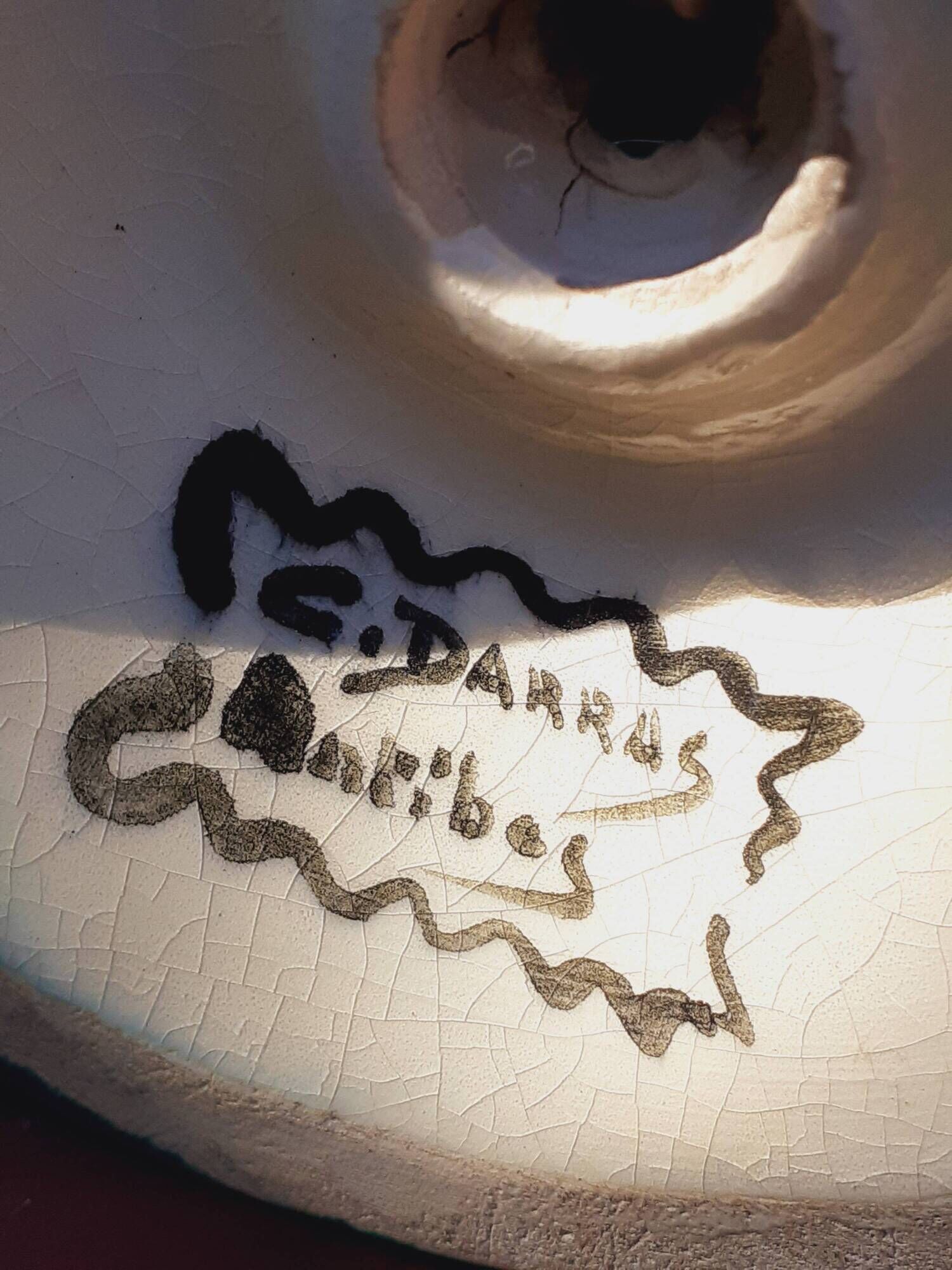 Pied de lampe année 60 céramique signé C. Darras Antibes