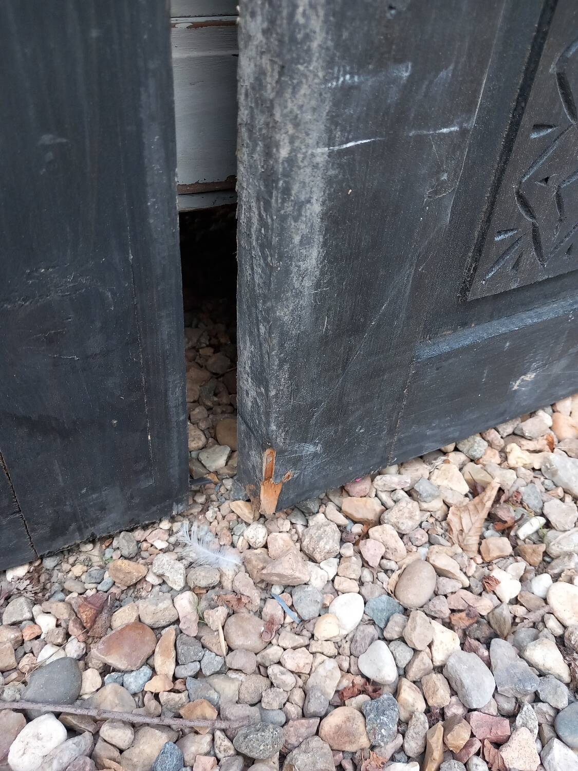 3 large carved wooden panels/doors