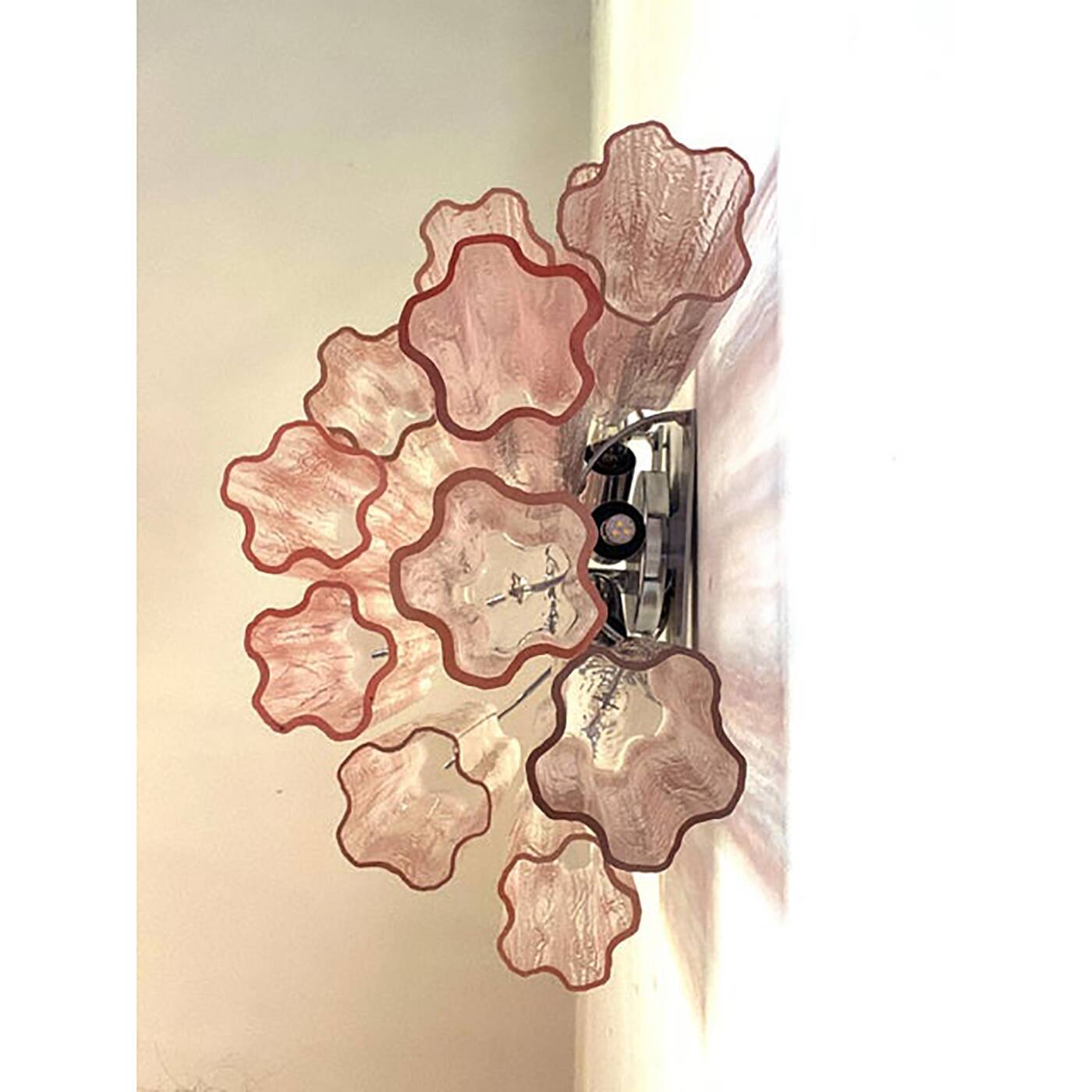 Contemporary Pink “Tronchi” Wall Sconce in Venini Style