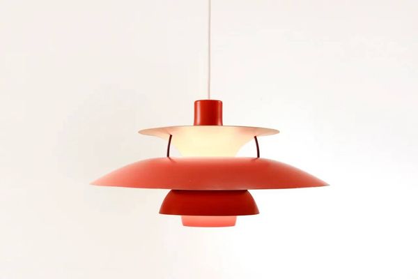 Lampe PH5 rouge vintage par Poul Henningsen pour Louis Poulsen