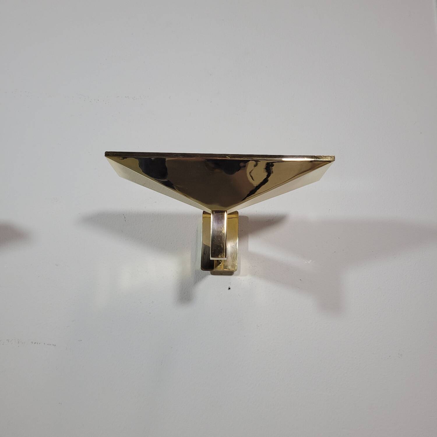 Paire d'appliques vintage en laiton Verre Lumiere
