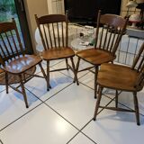 Ensemble de 4 chaises rustiques chêne