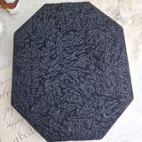Antique mirror in black and gold octagonal wood
