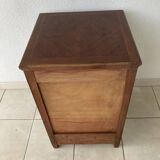 Jam jar in ribboned walnut and boxwood marquetry