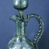2 eaves in enamelled glass - art nouveau style - XXth century