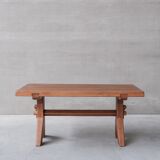 De Puydt Oak Rectangular Brutalist Mid-Century Dining Table