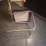 Breuer armchair with chrome tube frame and canework, 1980s Italy