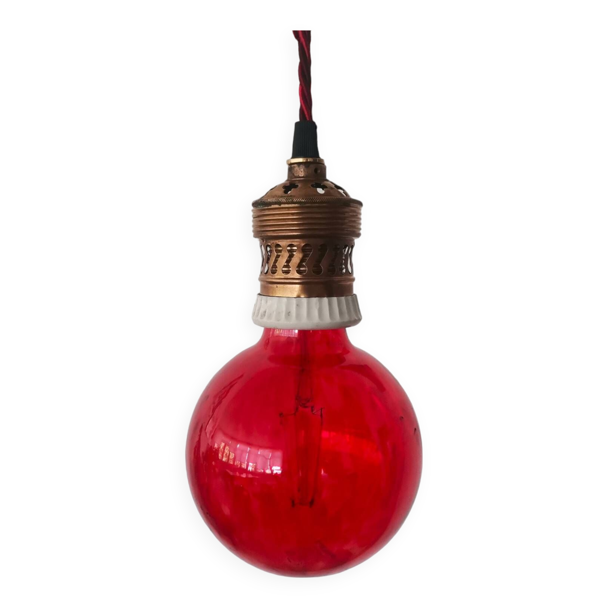 Antique giant brass light bulb socket 1900