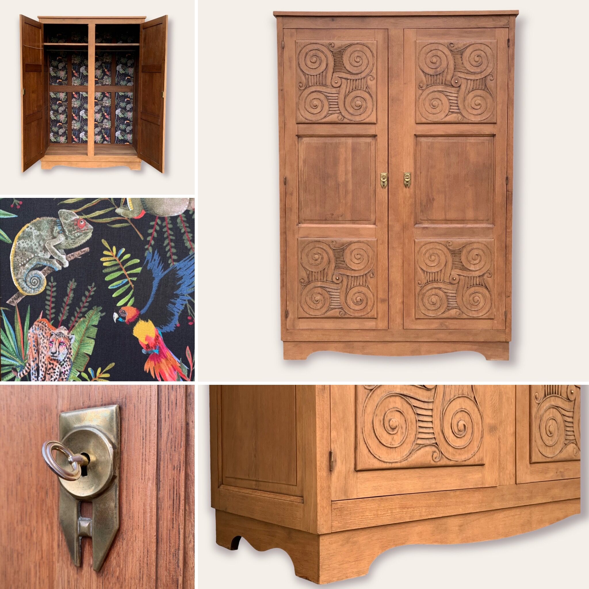 Vintage cabinet 1950 solid oak