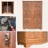 Vintage cabinet 1950 solid oak