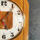 Vintage formica clock square silent wall pendulum "Jaz white wood"